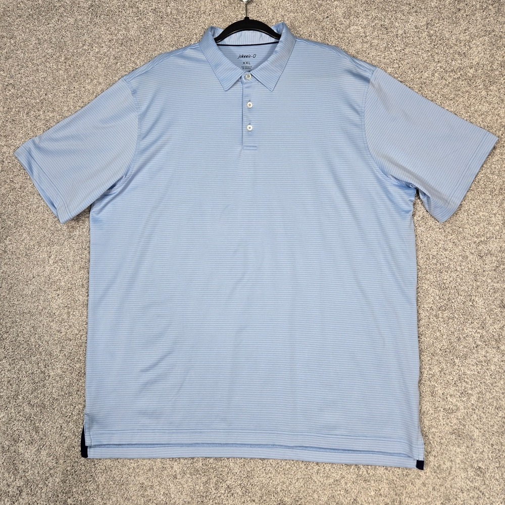 Johnnie-O Polo Mens 2XL Blue Striped performance golf - Picture 3 of 8